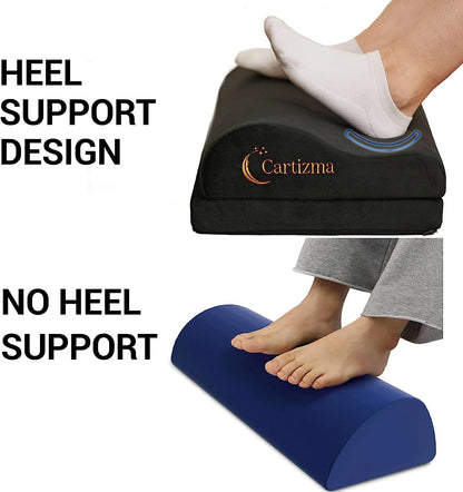 Cartizma Ergonomic Foot Rest | Memory Foam Support, Anti-Slip Base & Washable Cover – Back & Leg Pain Relief for Office & Gaming