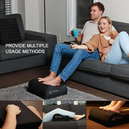 Cartizma Ergonomic Foot Rest | Memory Foam Support, Anti-Slip Base & Washable Cover – Back & Leg Pain Relief for Office & Gaming