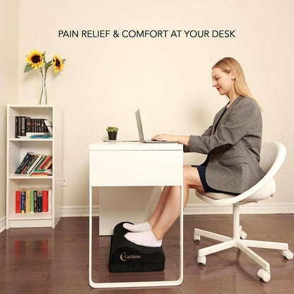 Cartizma Ergonomic Foot Rest | Memory Foam Support, Anti-Slip Base & Washable Cover – Back & Leg Pain Relief for Office & Gaming